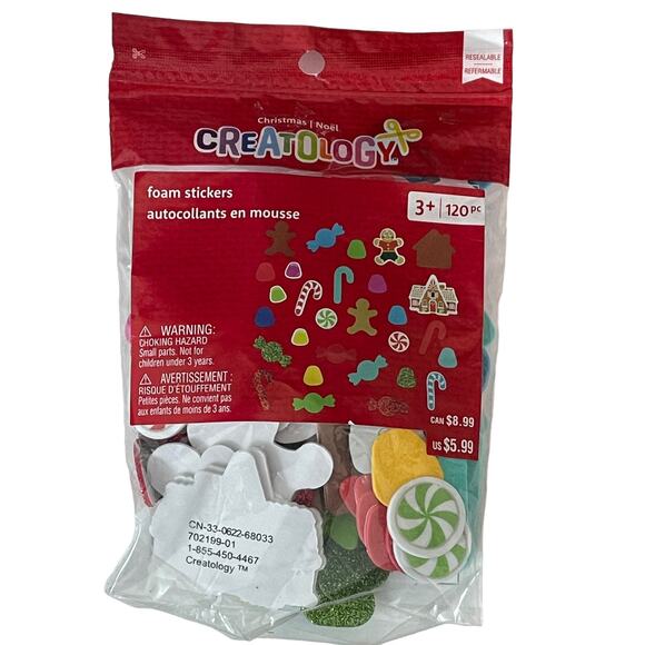Creatology Pony Beads & Foam Stickers 11 Bags Christmas Holiday 3,840 Pieces - Picture 4 of 8